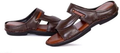 YULIA Men Sandals(Tan , 6)