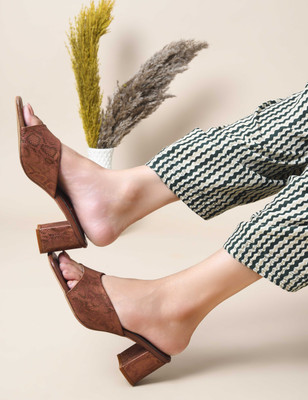 PEEK Women Heels(Copper , 8)