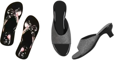 kishu Women Heels(Multicolor, Grey , 5)