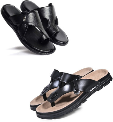 Walkivo Men Sandals(Black, Black , 6)
