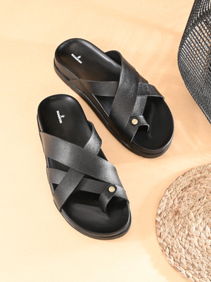 Roadster Men Sandals(Black , 6)