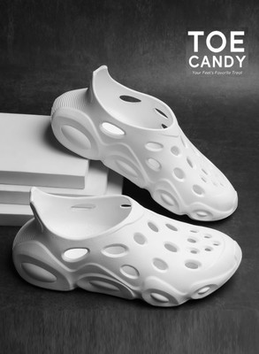 TOE CANDY Men Clogs(White , 7)