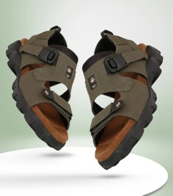 Oreno Men Sandals(Green, Brown , 9)