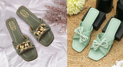 R F C Women Flats(Green, Green , 7)