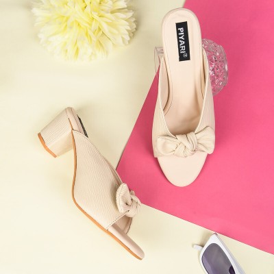 PIYARI Women Heels(Off White , 9)