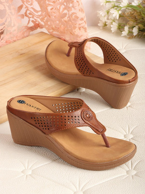 Divastri Women Wedges(Tan , 7)