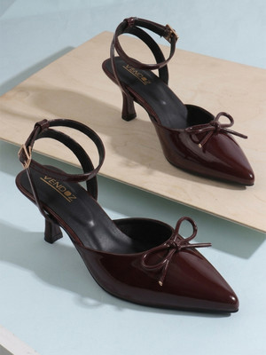 VENDOZ Women Heels(Burgundy , 9)