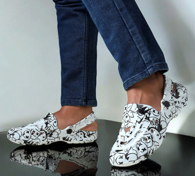 Pampy Angel Men Classic, Lightweight, Trendy Flipflops, Slipper, Slides, Sandal, Clogs Men Clogs(White , 9)