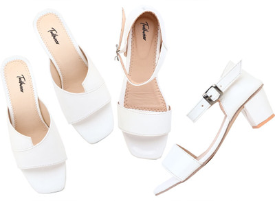 Todhwear Women Heels(White , 8)