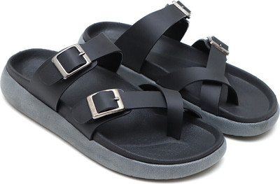 KANASA Men Sandals(Black , 10)