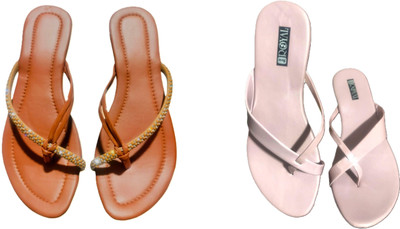 Nicesteps Women Flats(Brown, Beige , 9)
