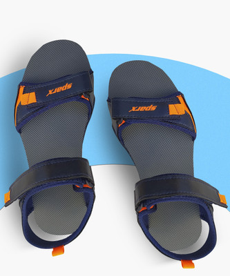 Sparx SS 122 Men Sandals(Navy, Orange , 10)