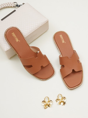 POPPY PINK Women Flats(Tan , 7)