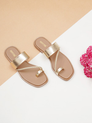POPPY PINK Women Flats(Gold , 9)