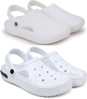 KAPYANSH Men Combo Pack of 2, Ultra cushion, Flipflops, Slipper, Slides, Sandal, Clogs Men Casual(White , 7)