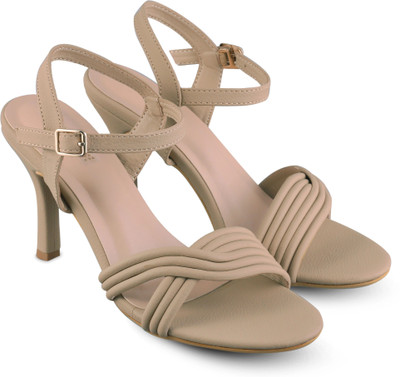 LUXEVE Women Heels(Beige , 7)