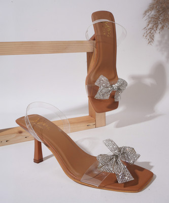 jm looks Women Heels(Tan , 6)