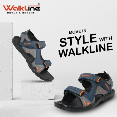 WALKLINE Men Sports Sandals(Blue, Grey , 9)