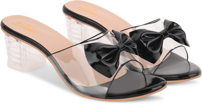 SHIPEE Women Heels(Black , 6)
