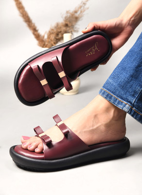 jm looks Women Flats(Maroon , 5)