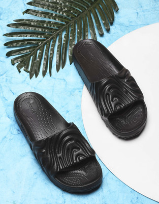 BERSACHE Men Slides(Black , 8)