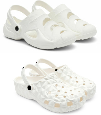 Golf Men Clogs(White, White , 7)