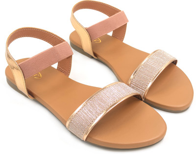 ZaHu Women Flats(Copper, Tan , 5)