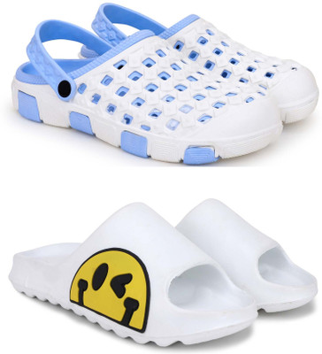 Pampy Angel Men Slippers(Blue, White , 9)