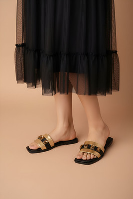 FIFTHTOE Women Flats(Black , 10)