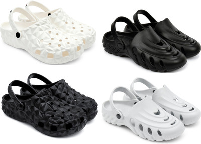 Golf Men Clogs(White, Black, Black, Grey , 9)