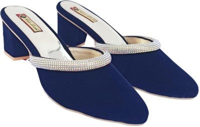 BILAL ENTERPRISES Women Heels(Blue , 7)