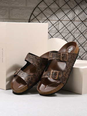 Roadster Trendy Camouflage Print Stylish Double Strap Men Sandals(Brown , 11)