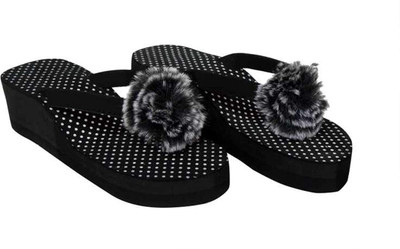 SHIPEE Women Wedges(Black , 8)