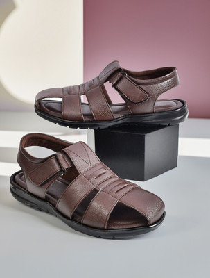 SKORPION Men Sandals(Brown , 9)