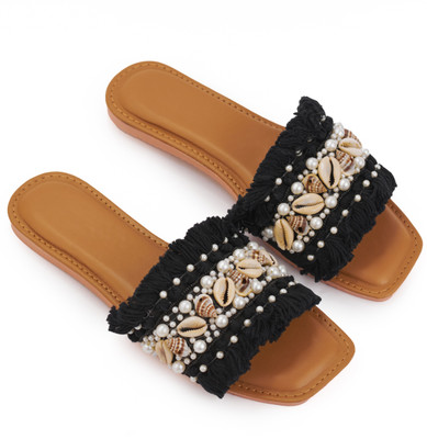 RAVIS Women Flats(Black , 8)