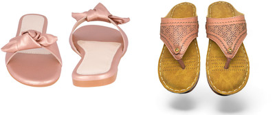 PMS Women Wedges(Pink, Pink , 7)