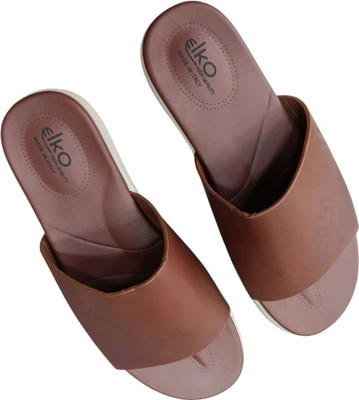 ELKO Men Flats(Brown , 6)