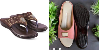 hunyza footwear Women Flats(Brown, Pink , 7)