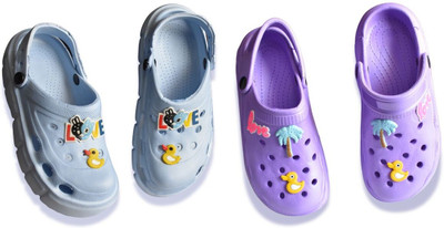 footpedia Women Wedges(Blue, Pink , 6)