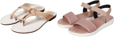 Kuhu Creations Women Flats(Beige, Pink , 5)
