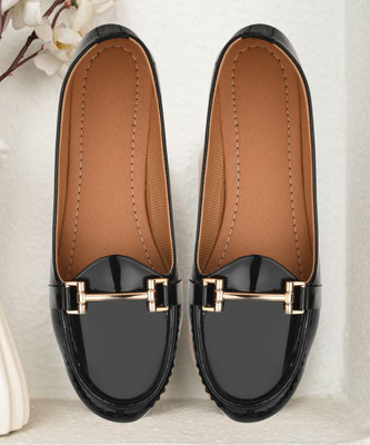 SHIPEE Women Flats(Black , 4)