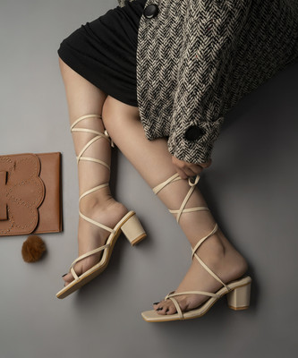 SHOETOPIA Women Heels(Beige , 6)