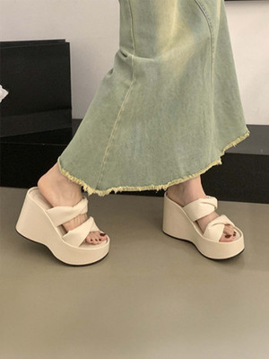UUNDA Fashion Women Wedges(Off White , 8)