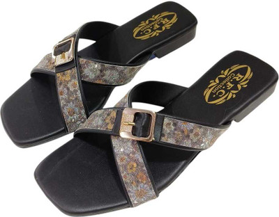 R F C Women Flats(Black , 9)