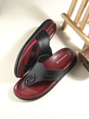 PROVOGUE Men Sandals(Maroon, Black , 11)