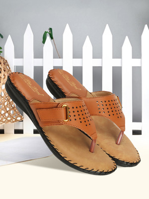 BIG BIRD FOOTWEAR Flat Casual V-strap Doctor Sandals for Women & Girls (Tan) Women Casual(Tan , 7)
