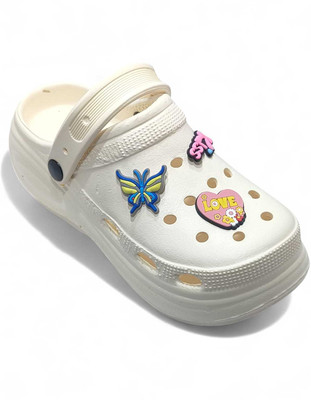 DOVEAZ Women Clogs(Off White , 8)