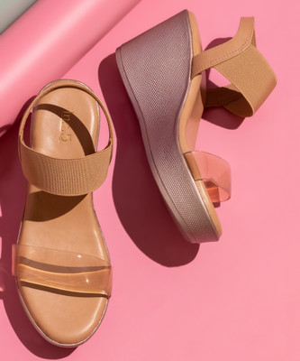 Inc.5 Women Wedges(Beige , 5)