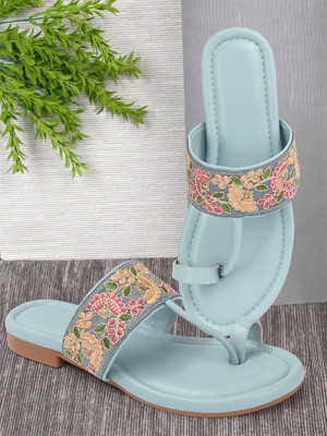 Avivastyle Women Flats(Blue , 5)