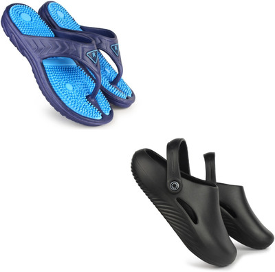 Vomoya Men Sandals(Blue, Black , 10)